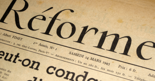 La "Une" du premier numéro de Réforme, le 24 mars 1945.