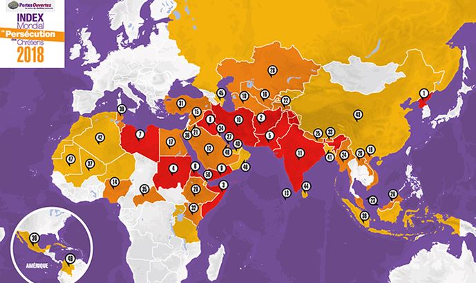 Résultats de l’Index mondial de persécution des chrétiens 2018