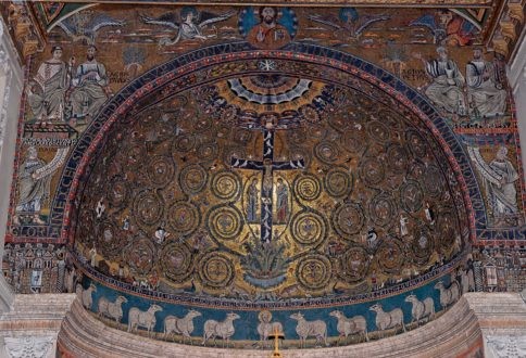 Extraordinaire mosaïque du Christ en croix