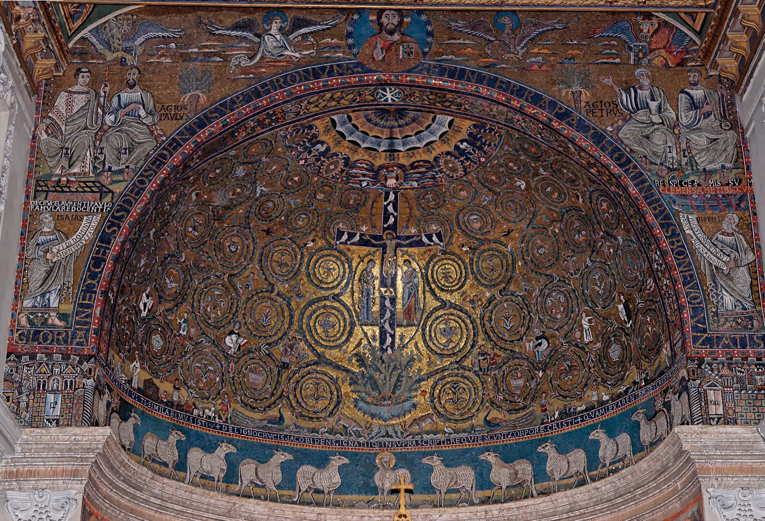 Extraordinaire mosaïque du Christ en croix