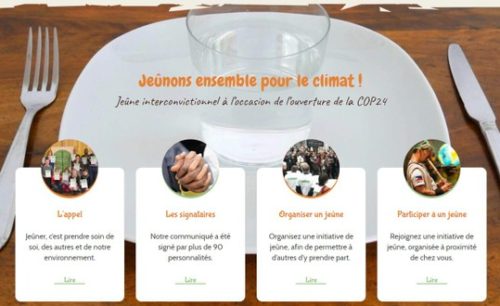 « Jeûne pour le climat » à l'occasion de la COP24