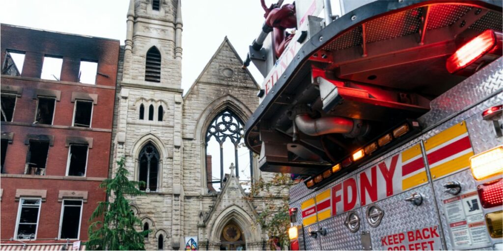 La Middle Collegiate Church ravagée par les flammes