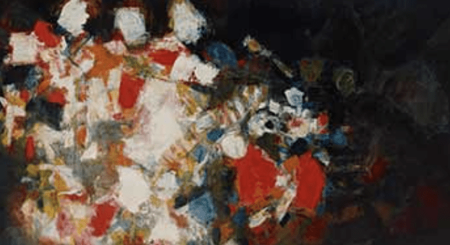 Capture d'écran peinture Sayed Haider Raza utilisée pour la promotion de l'exposition au Centre Pompidou